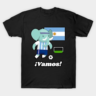 ⚽ Argentina Football, Cute Elephant Scores a Goal, Team Spirit T-Shirt